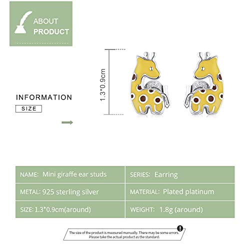Boucles d'oreilles girafe argent 925, parfaites pour vos soirées