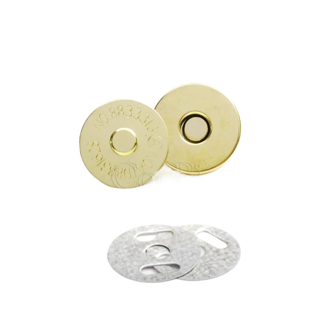 Magnetic Press Studs 50sets Sewing Magnet Button Magnetic Snaps Clasp Fasteners Closures for Handbag Bags DIY Craft(14mm Golden)