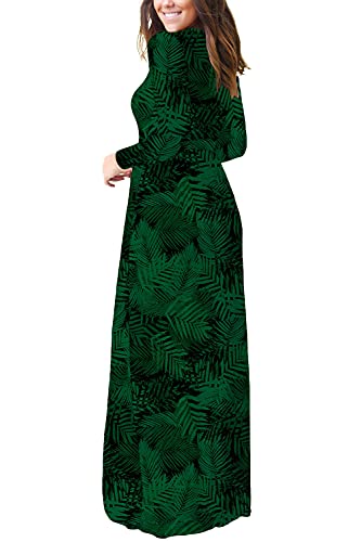 Image of EUOVMY Women's Long Sleeve Loose Maxi Dresses Casual Long Dresses with Pockets