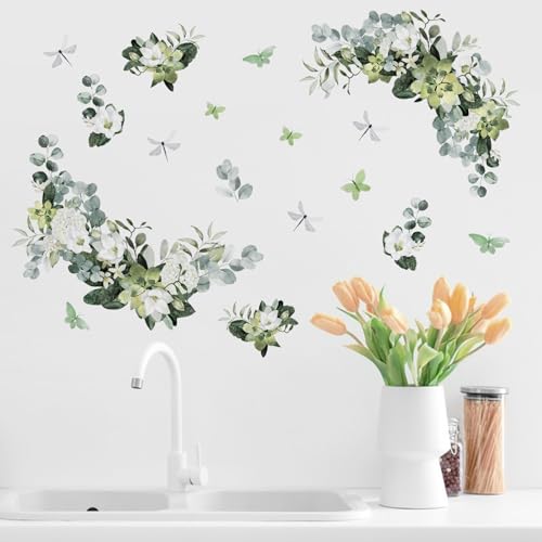 Plantes vertes autocollants muraux pour masquer un mur