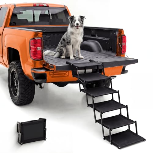 Oiilores Extra Wide Foldable Dog Stairs