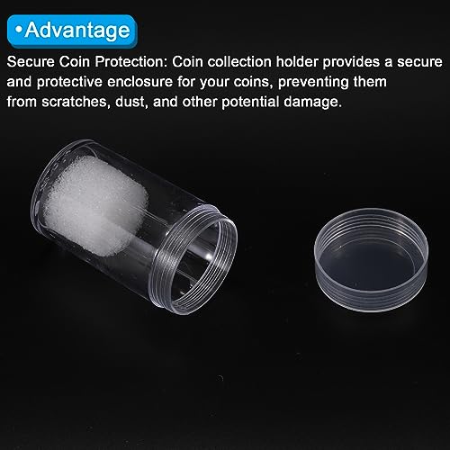 PATIKIL tubos para monedas 55mm, pack de 5 con caja miniatura 4