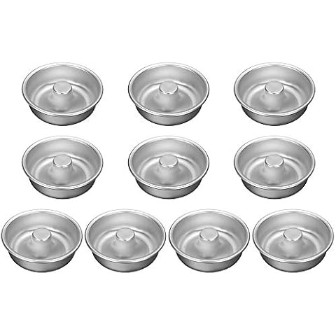 Kslong 10PCS Individual Donut Pan for Baking, Sturdy Anodized Aluminum Alloy donut cake pan,Non Stick donut pans, DIY Doughnut Cake Mould Bakery Baking Tools Bakeware for baking muffins, cupcakes Cover
