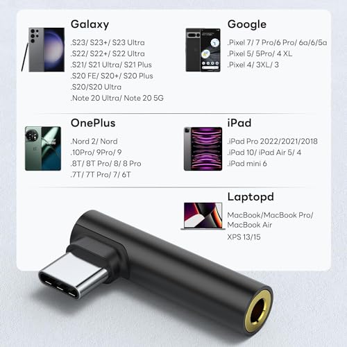 Image of iQOO Type C to 3.5mm Audio Jack Adapter | USB-C to Aux Headphone Converter with DAC Chip | Supports Mic & Volume Control | Compatible with iQOO 13, Neo 10, Z10, Vivo & Android