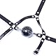 MFMYEE SM PU Leder Band Ball Mund gestopft Spielzeug knebel,Bondage Kopf Harness mit Fetisch SM Silikonkugel(Durchmesser48mm)