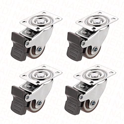 Roulettes pivotantes avec frein 4PCS caoutchouc souple meuble 1''