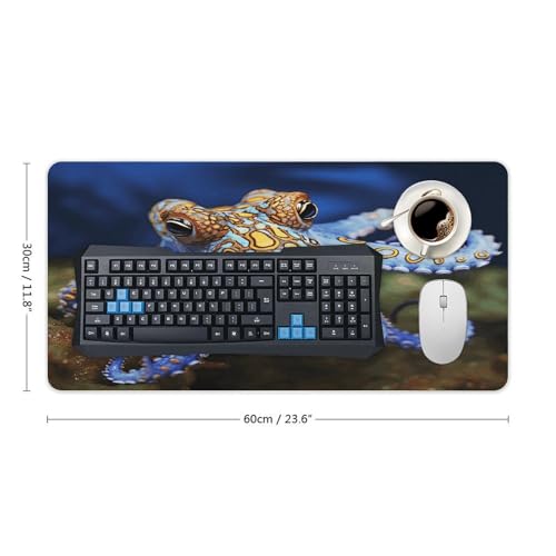 Blue Ringed Octopus Desk Pad con base de goma grande miniatura 2