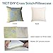 Generic Gray Heron Lake 11CT DIY Stamped Cross Stitch Pillow Kits Embroidery Pillowcase Counted Needlepoint Handmade Cushion Cover Home Sofa Christmas Decoration 18x18inch(4), Cross-Pillow-CX-A7-52