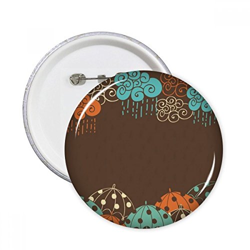 Badge nuage de pluie épingle ronde météo vêtement sac multicolore S