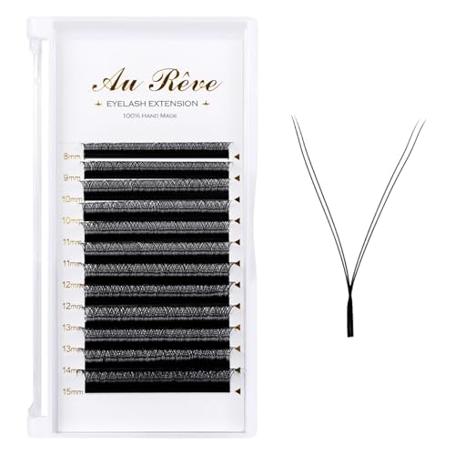 YY Lash Extensions Y Lashes C Curl 0.05mm 8-15mm Mix Tray Volume Eyelash Extension Easy Application 4D Fans Easy Premade Fans Soft Matte Black Lashes (YY,0.05-C-8-15mm)