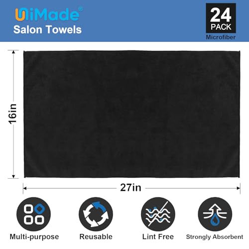 image for UNIMADE 24 Pack Salon Towels - Highly Absorbent and Quick Drying Hand 