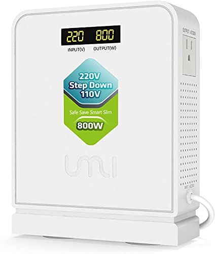 Image of UMI Step Down Voltage Converter 800 Watts 220V to 110V for US Canada Japan Electrical Appliances Use in Europe and Asia 220-240v Power System - Adopt Toroidal Transformer - Stable and Safe