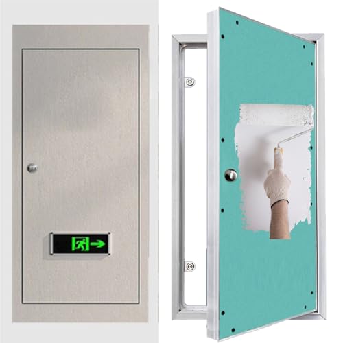 Puerta de acceso para paneles de yeso con marco de aluminio e interruptor de zinc para lavandería