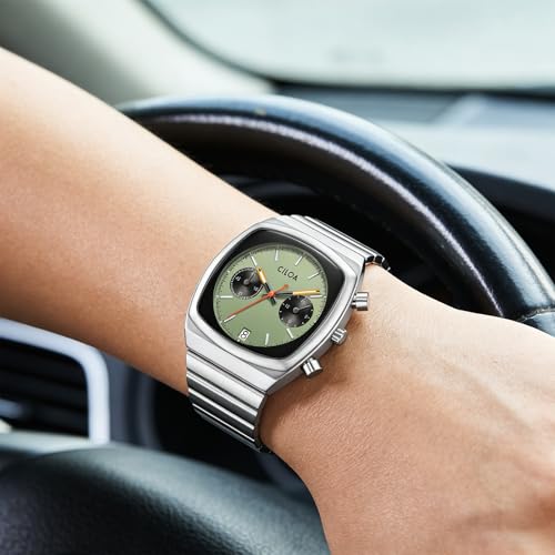 Image of CILOA Mens Watches Chronograph Stainless Steel Waterproof Date Analog Business Fashion Wristwatch for Men