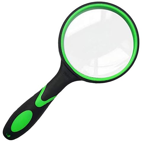 Large Magnifying Glasses 10X Reading Handheld Magnifying Glass Applied to Science Books Newspaper Reading Insects Hobby Observation (Green) Cover
