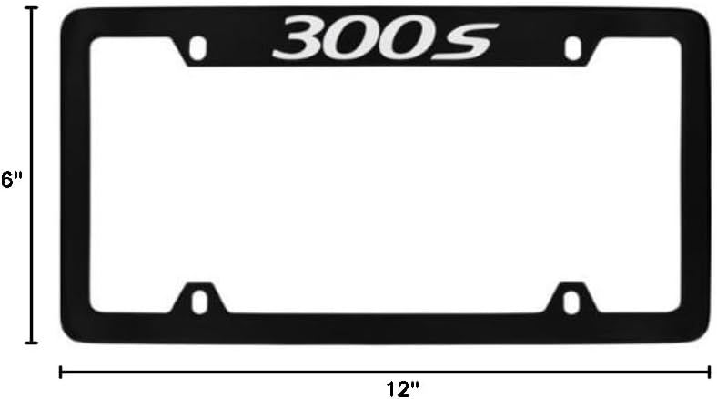Chrysler 300s Black Coated Metal Top Engraved License Plate Frame Holder