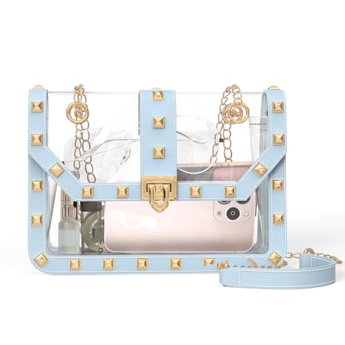 Image of Missnine Clear Bag for Stadium Events Clear Crossbody Purse Stadium Approved Women Transparent Shoulder Bag for Concerts