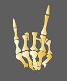 Rock On Skeleton Hand Left Rock and Roll Horns Up Vinyl Decal Sticker for Car SUV Truck … (4.5, Gold)
