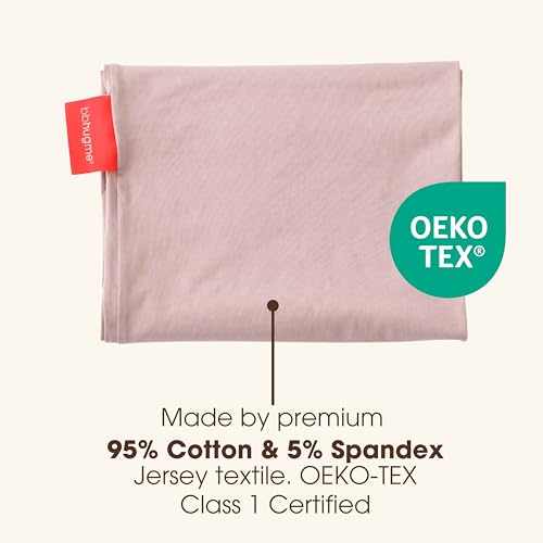 Image of bbhugme Pregnancy Pillow Cover, Dusty Pink - Replacement Cover for bbhugme Maternity Pillow - Soft, Breathable, Cooling Cotton Jersey Fabric - Machine Washable