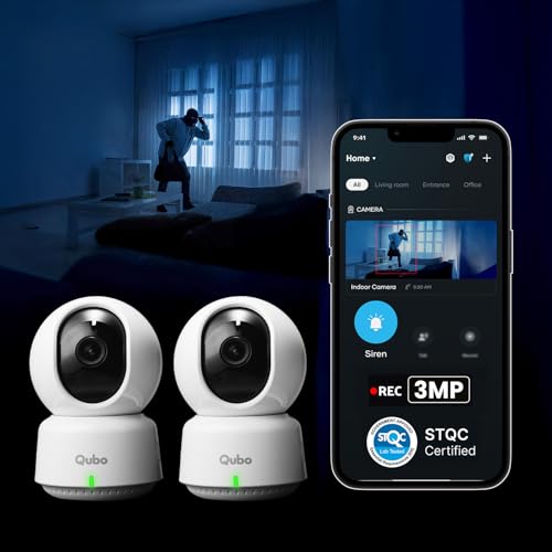 Qubo Smart 360° 3MP [2K] Wi-Fi Security Camera [2026 Edition] by ...