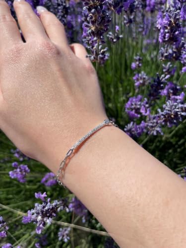 Image of Polar Light Signature Canadian Diamond Charm Bracelet in .925 Sterling Silver - Choice of Rolo or Paperclip Style Chain