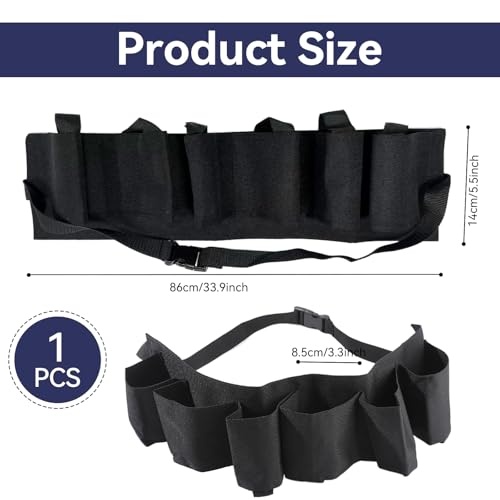 Biergürtel Bierhalter mit 6 Flaschenhaltern Oxford-Stoff Bierhalter Gürtel Verstellbar Portable Trinker Gürtel mit Schnellverschluss Praktisch für Festivals, Camping und Outdoor-Partys (Schwarz)