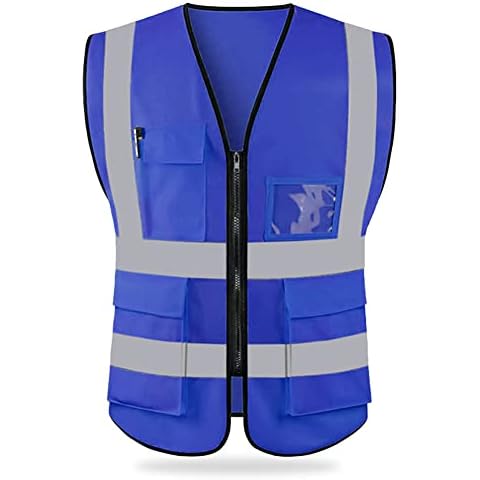 HYCOPROT High Visibility Safety Reflective Vest with Pockets and Zipper, Meets ANSI/ISEA Standards Cover