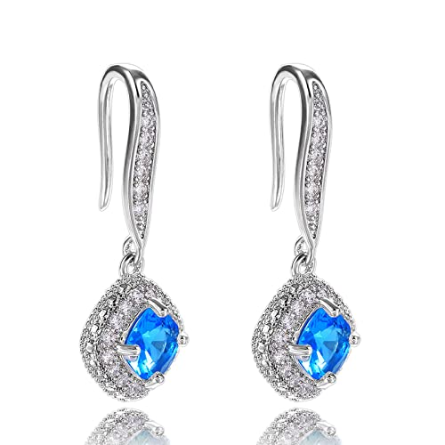 Pendientes colgantes para mujer, aretes colgantes para mujer, aretes de cristal, aretes para niñas, aretes para adolescentes, aretes de plata de ley con diamantes, talla única, Metal, Sin piedra