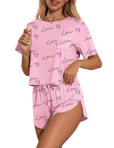 Image of Ekouaer Womens Pajama Sets Sexy Lounge Sets Side Split Short Pj Sets Cute Pjs 2 Piece Comfy Sleepwear Loungewear