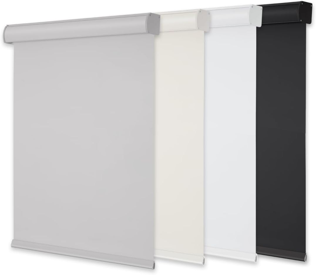 Youngoo Cordless Roller Blinds for Indoor Windows, Blackout Roller Blinds with Valance Cover, Room Darkening Window Shades for Home, Privacy Control Shade, Easy Install?27" W*72" H,Grey Grey 27" x 72"
