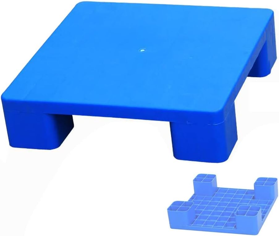 Plastic Pallets Storage Racks, Warehouse Supermarket Floor Shelves Polyethylene Storage Racks Waterproof Partition Small Shelves Easy to Stack (Color : Blue, Size : 30x40x12cm)