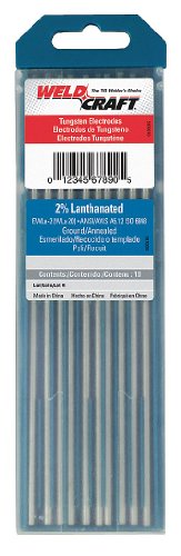 Tungsten Electrode, 1/8 in D, 7 in L, PK10