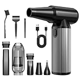 Compressed Air Duster, 3-in-1 Electric Duster & Vacuum, Air Duster Rechargeable- 290000RPM Brushless Motor, 3-Speed Adjustable Dust Blower for Keyboard, Computer, Car, Home, Outdoor