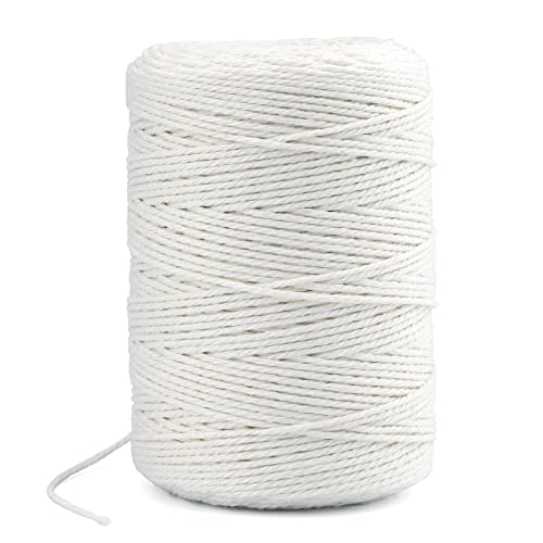 KINGLAKE Cuerda de algodón blanco de 200 m, cuerda de algodón de 2 mm, cordel de cocina para cocinar, para tareas culinarias, proyectos de manualidades, aplicaciones de jardinería Cover