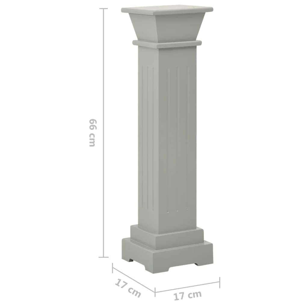 Piedistallo per Piante Quadrato 17x17x66 cm MDF Grigio 4.1kg