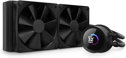 NZXT Kraken 240 - RL-KN-240-B1-240mm AIO CPU Liquid Cooler - Customizable 1.54" Square LCD Display for Images, Performance Metrics and More -