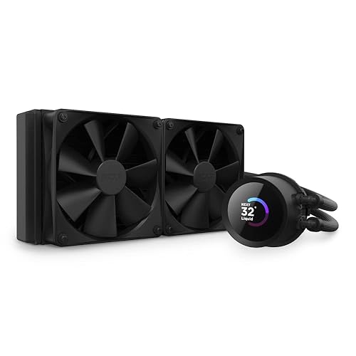 NZXT Kraken - Enfriador líquido de CPU AIO de 240 a 9.449 in, pantalla LCD de gran angular personalizable de 2.36 pulgadas para GIF, imágenes,