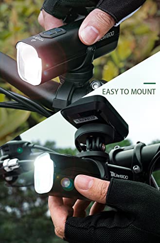 TOWILD DLite1800 Bike Lights,1800LM Dual Light Source System,Compatible with Garmin/GoPro Mount,5000mAh Rechargeable Battery,Waterproof Bike Front Light for Commuter Cyclists - image 5