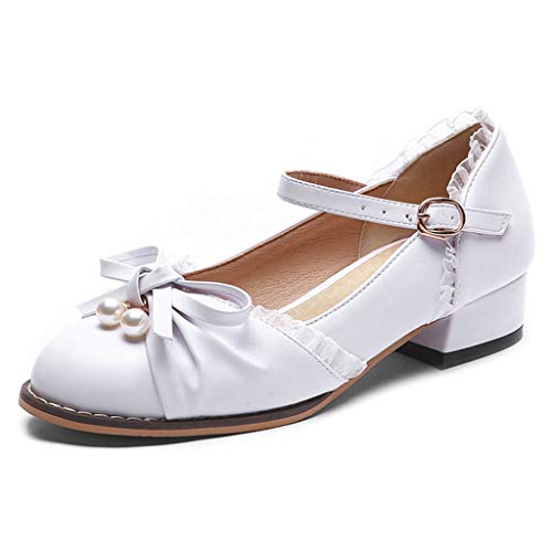 MIOKE Women's Pointed Toe Glitter Comfort Low Heels Slip-On Loafers Casual Flats Walking Dress Pump Shoes Silver