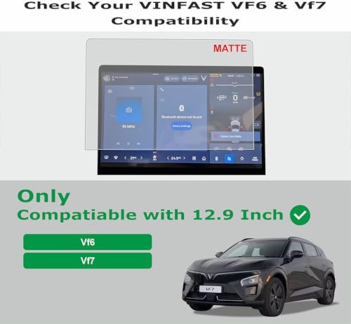 Image of OHAYO Matte Screen Protector for VINFAST VF6 & VF7 2025-2026 12.9 Inch Infotainment Display | Custom Fit HD Clear Touch Sensitive Film | 9H Hardness Military Strength Scratch Resistant Anti Fingerprint Protection | Non-Tempered Non-Glass Screen Guard