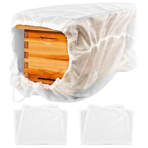 2 PCS Bee Mesh Transport Bag, Breathable Bee Hive nuc Box Package Net with Drawstring, Breathable for Beekeeping Starter Transport Bee Box