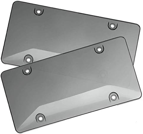 WildAuto License Plate Cover 2Pcs Smoked Bubble Design Car Licenses Frame Shields with Screws Caps