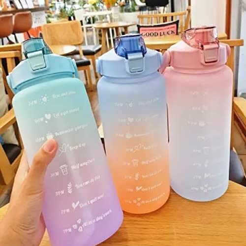 Garrafa Squeeze de Água Academia 2 Litros Fitness Weeze Tie Dye Verde e Lilas