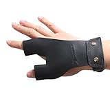 Huntingdoor Archery Hand Guard Shooting Glove Hand Protector Traditional Longbow Protective Gear Cow Leather for Right Hand Shooters