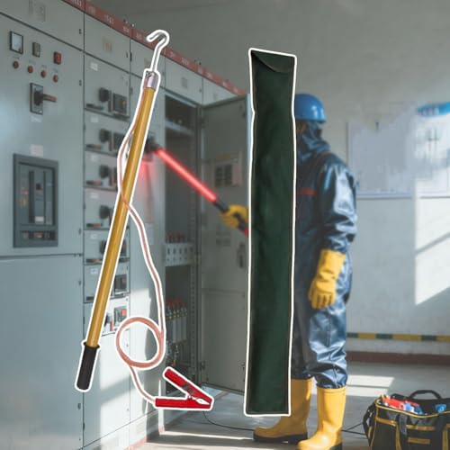 dC≏d_ 10KV-220KV High Voltage Safety Discharge Rod, Direct Epoxy Resin Pole, for Tester, Indoor Outdoor(Yellow,220kV-3m(118in)