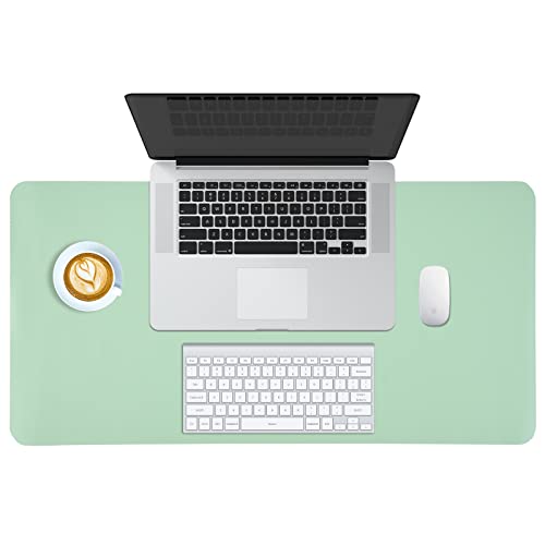 PINKCAT Alfombrilla Ratón, Mouse Pad 80 * 40cm, PU Impermeable y Gamuza Antideslizante, Alfombrilla Escritorio para Oficina/Hogar/Juegos - Verde Claro