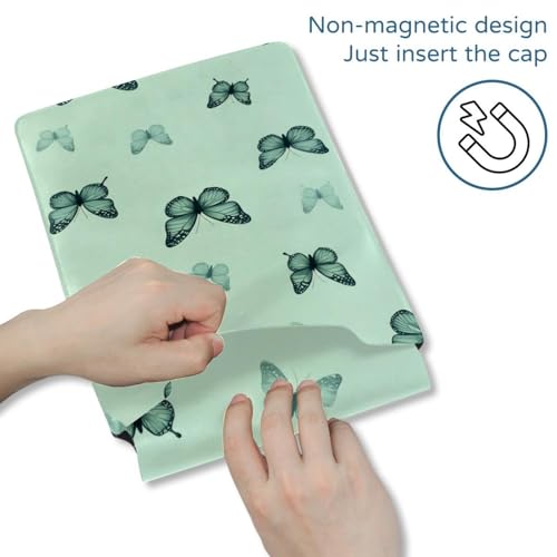 Funda para portátil de 35 x 25,9 cm verde con estampado de mariposas elegante 2