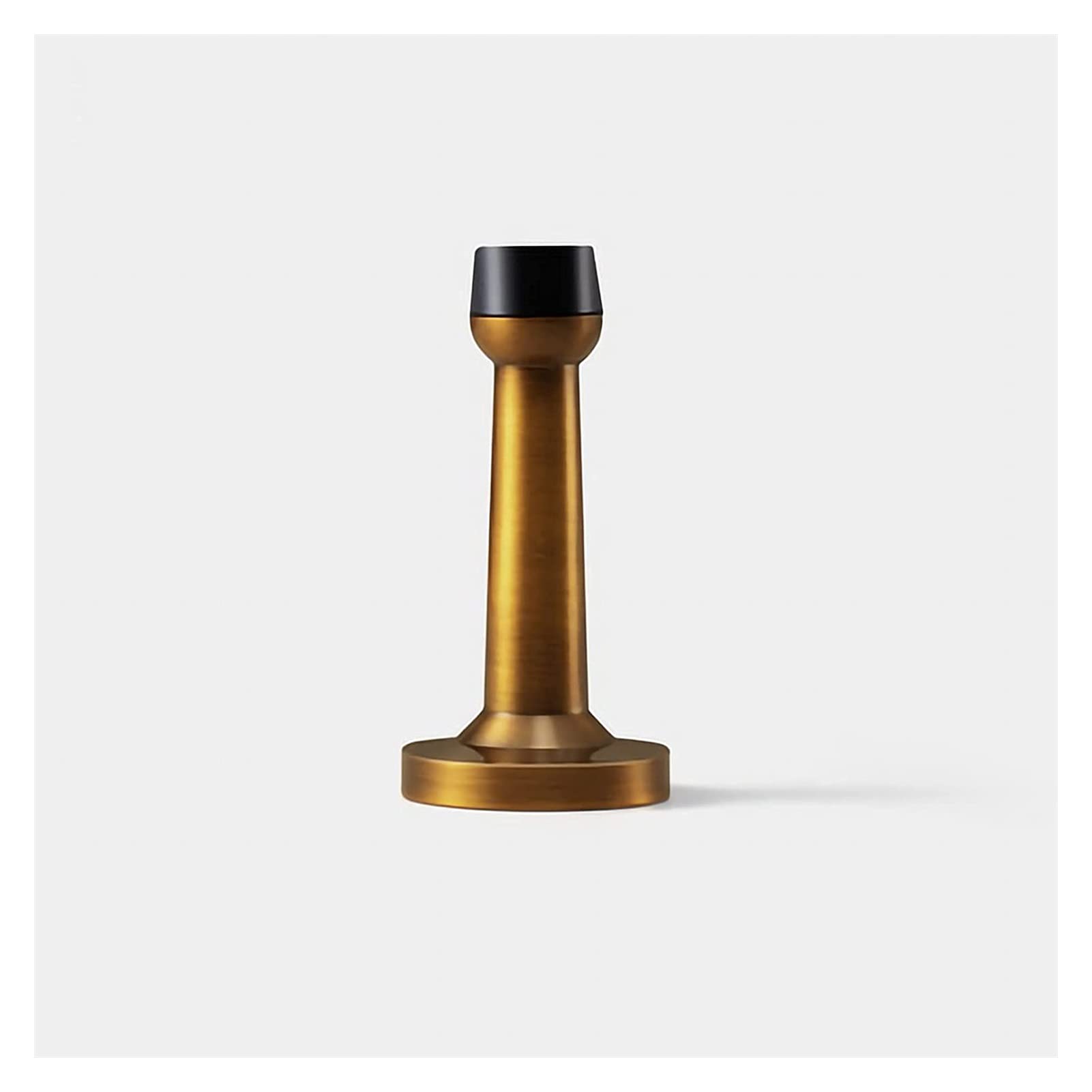 Door Stop， Stainless Steel Doorstops with Sound Dampening Rubber Tip Bumper Stop(Yellow Bronze)