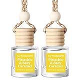 HoogaLife Car Air Freshener Diffuser 2 Pack Hanging Pistachio Salty Caramel Car Air Freshener for Women 45+ days Long Lasting Fragrance Made in USA (P62)