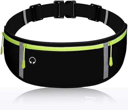 Reflective Running Belt Waist Pack with Bottle Holder – Sweatproof 3-Pocket Phone Holder, Adjustable Sports Waist Bag for Running, Hiking & Gym-image-9